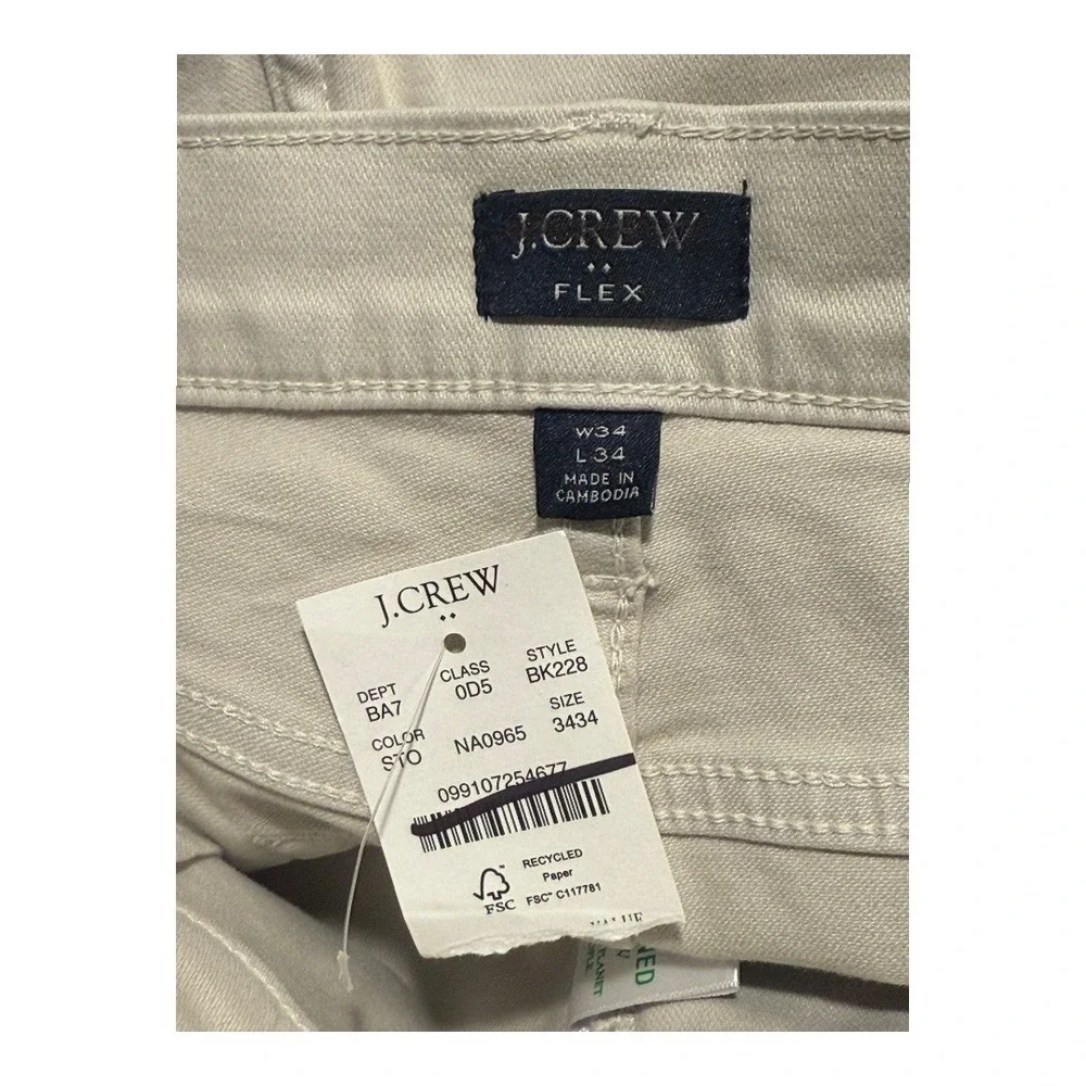 J Crew Stone Slim-fit garment-dyed five-pocket pant Mens 34 x 34‎ NWT